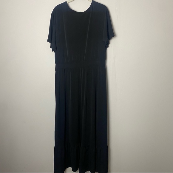NWT Lane Bryant Soft Stretch Jersey Knit Faux Wrap Midi Dress Black size 2X - Picture 8 of 13